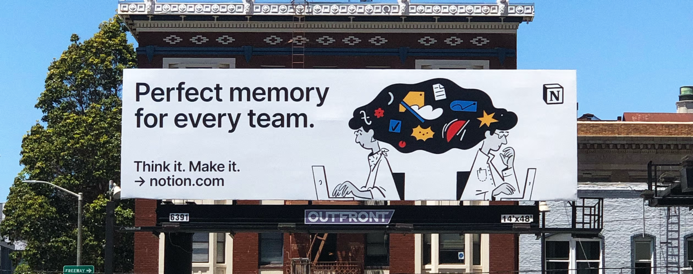 A billboard with a person and a computerDescription automatically generated, Picture